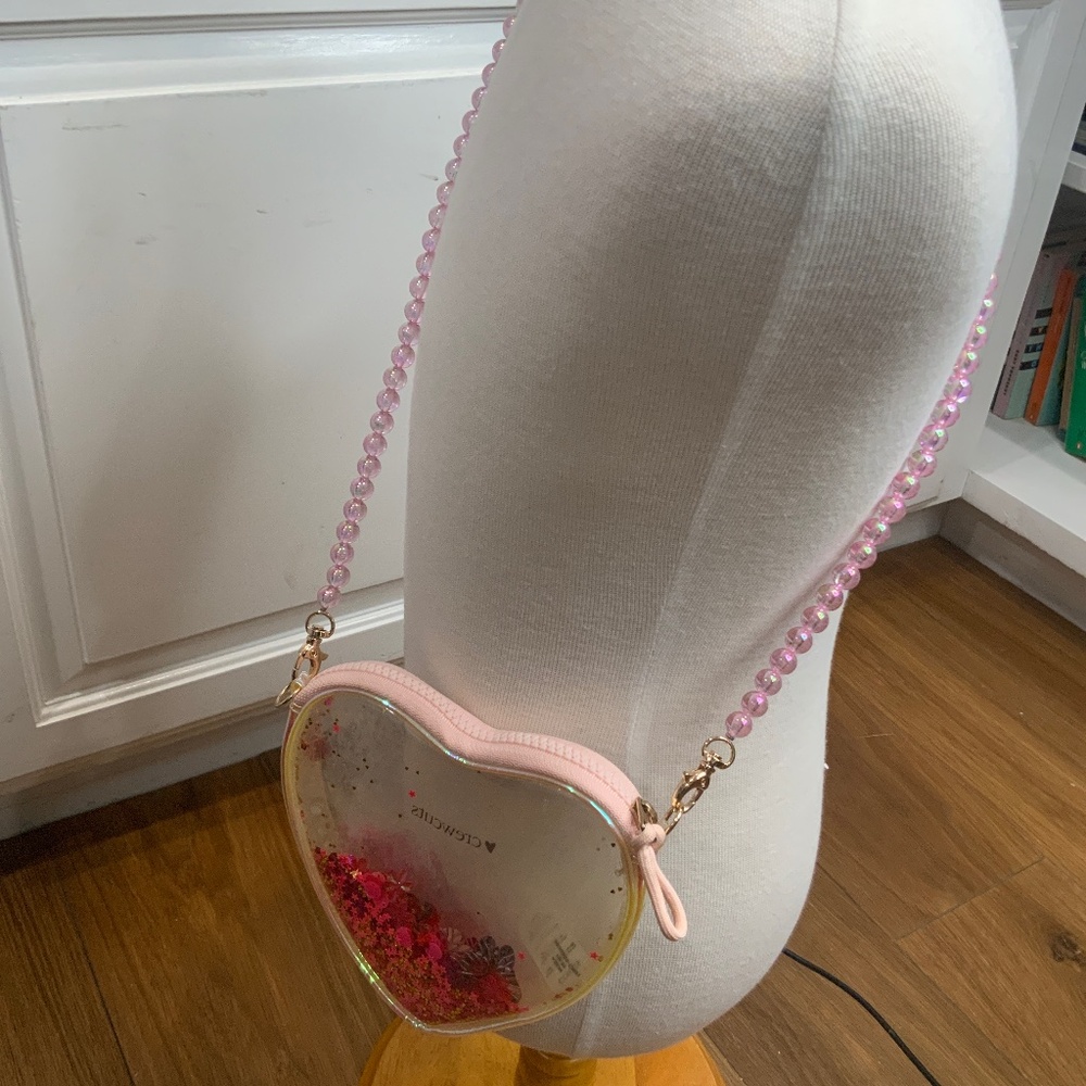 CrewCuts Heart Shaped Purse with Beaded Removable Strap